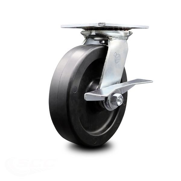 8 Inch Heavy Duty Polyolefin Caster with Roller Bearing and Brake